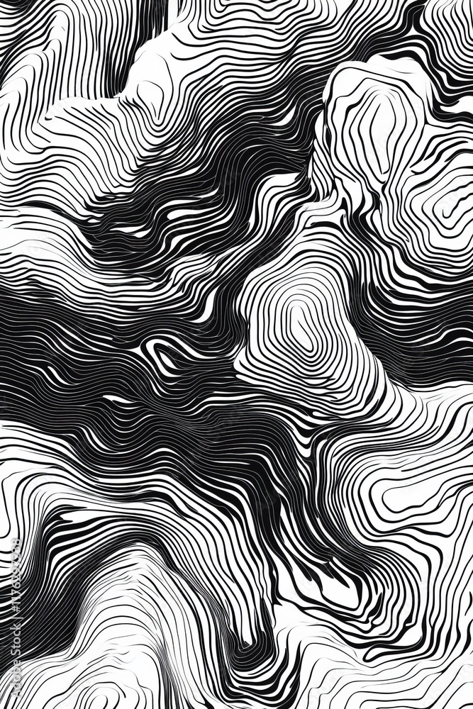 Abstract grayscale topographic lines pattern. Abstract grayscale topographic lines pattern.
