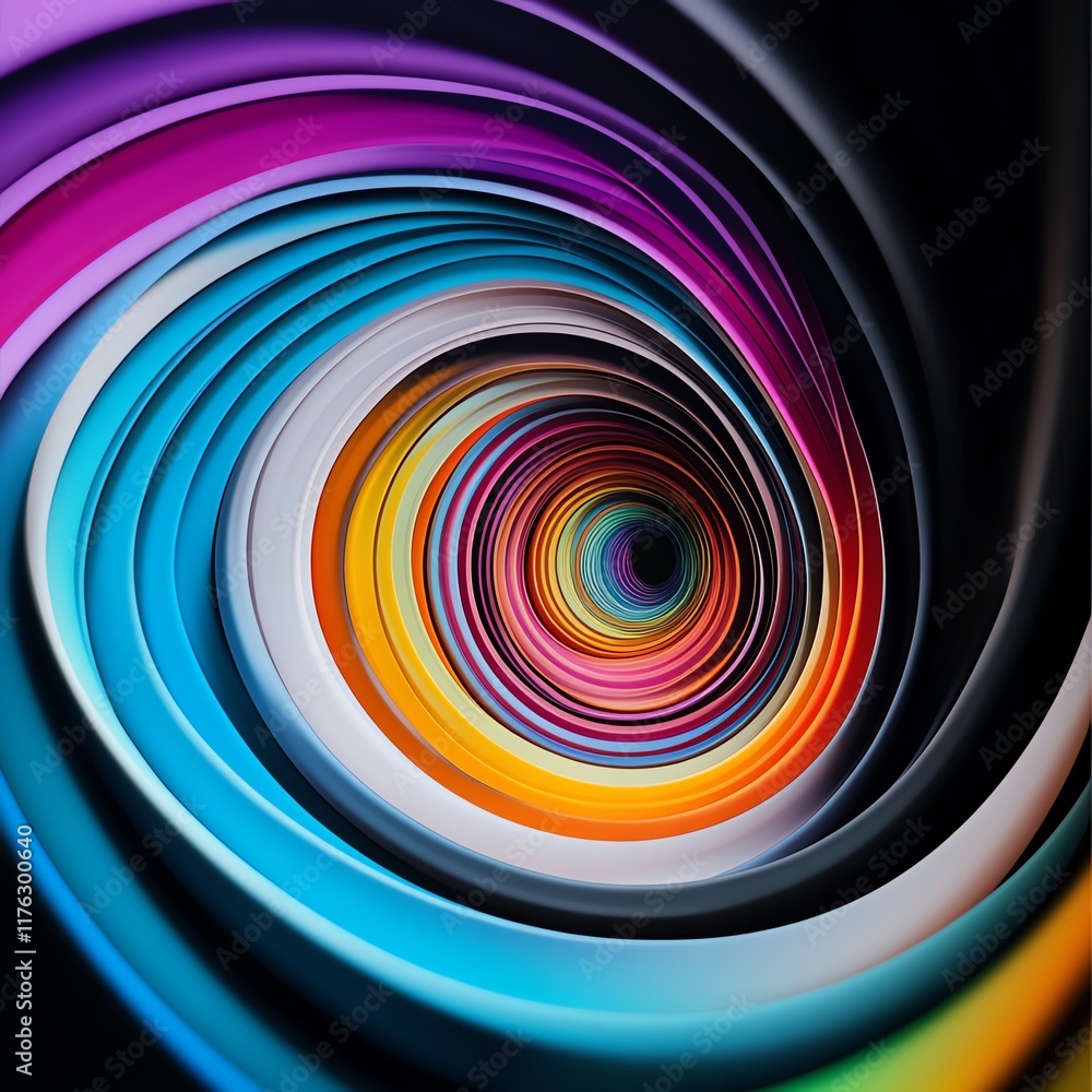 Fototapeta premium Gradient spiral patterns creating a vortex effect, mesmerizing and surreal visuals
