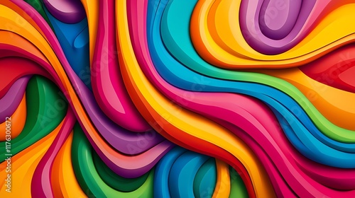 Wallpaper Mural Gradient swirl line patterns with vivid rainbow hues, dynamic and abstract appeal Torontodigital.ca