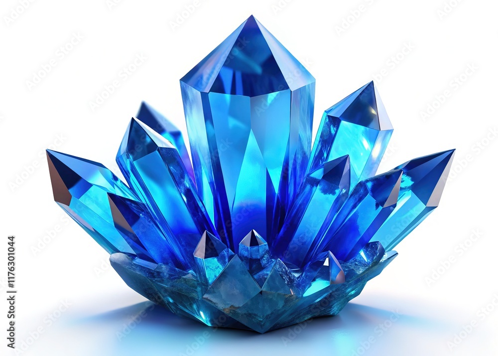 Stunning Blue Crystal Gem, 3D Render, Natural Nugget, Esoteric Accessory Stunning Blue Crystal Gem, 3D Render, Natural Nugget, Esoteric Accessory