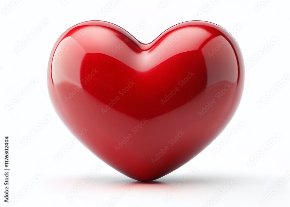 Red Heart Shape, Isolated on White Background - Perfect for Valentine's Day or Love Designs Red Heart Shape, Isolated on White Background - Perfect for Valentine's Day or Love Designs