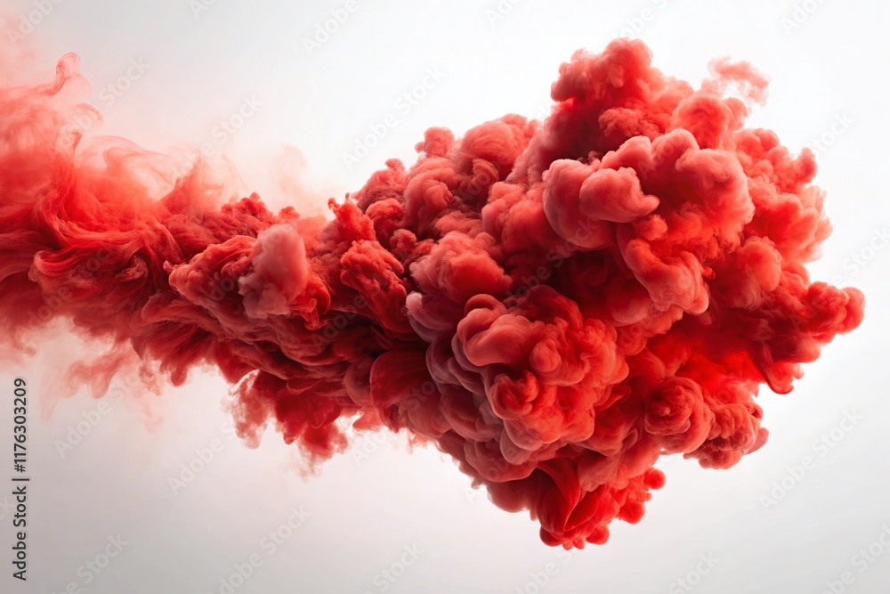 Red Smoke Plume, Wispy, Flowing, 3D Render, High Depth of Field, Isolated Red Smoke Plume, Wispy, Flowing, 3D Render, High Depth of Field, Isolated