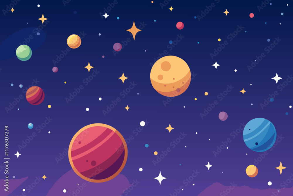 Intricate galactic pattern of planets and stars in a playful yet stylish design.
Intricate galactic pattern of planets and stars in a playful yet stylish design.