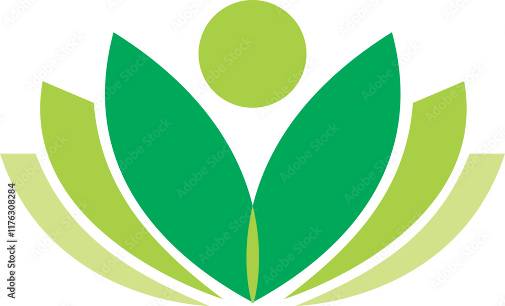 green leaf icon lotus flower beauty spa business logo green leaf icon lotus flower beauty spa business logo