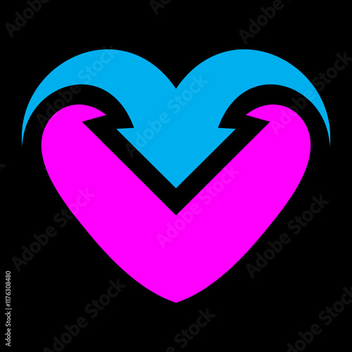 heart with arrow love save heart green eco vector photo