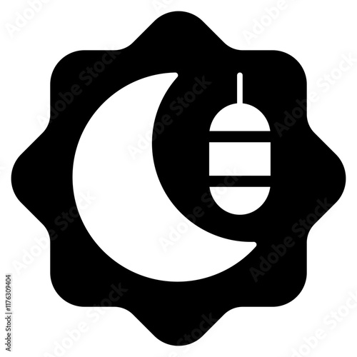 eid mubarak icon with glyph style. Suitable for website design, logo, app, UI and etc. Based on the size of the icon in general, so it can be reduced.