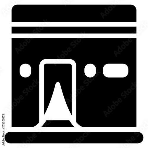 kaaba icon with glyph style. Suitable for website design, logo, app, UI and etc. Based on the size of the icon in general, so it can be reduced.
