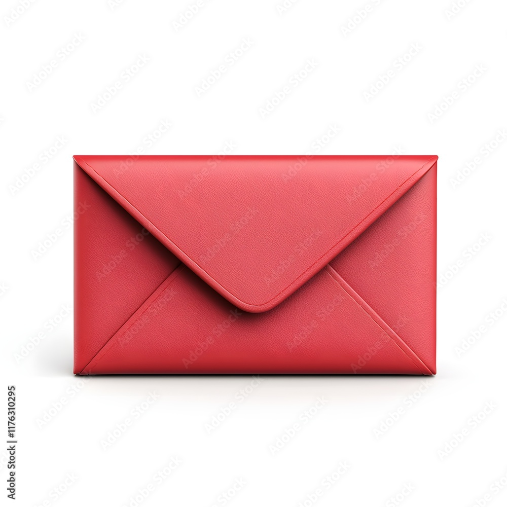Red Envelope on White Background for Invitations and Correspondence Red Envelope on White Background for Invitations and Correspondence