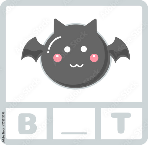 Spelling out word activity card, Bat animal 
