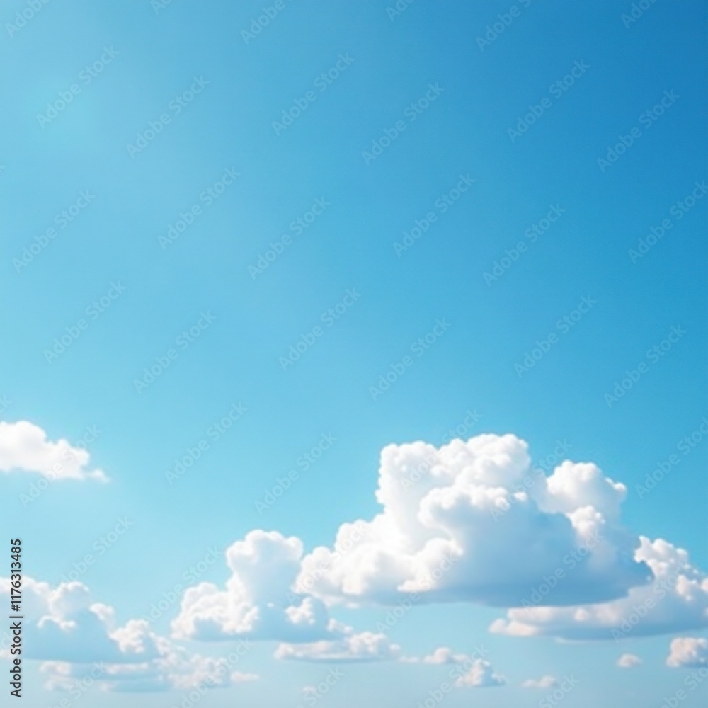 Soft white clouds drift lazily across a bright blue sky, nature, sky, blue sky Soft white clouds drift lazily across a bright blue sky, nature, sky, blue sky