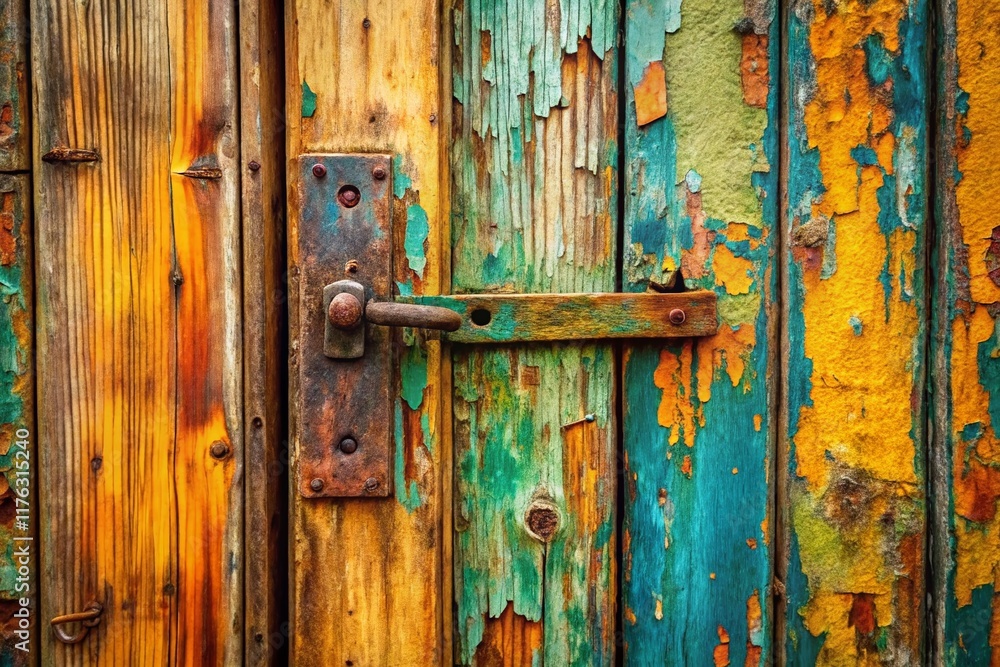 Rustic Old Wooden Door - Weathered Exterior Texture - Candid Photography Stock Photo Rustic Old Wooden Door - Weathered Exterior Texture - Candid Photography Stock Photo