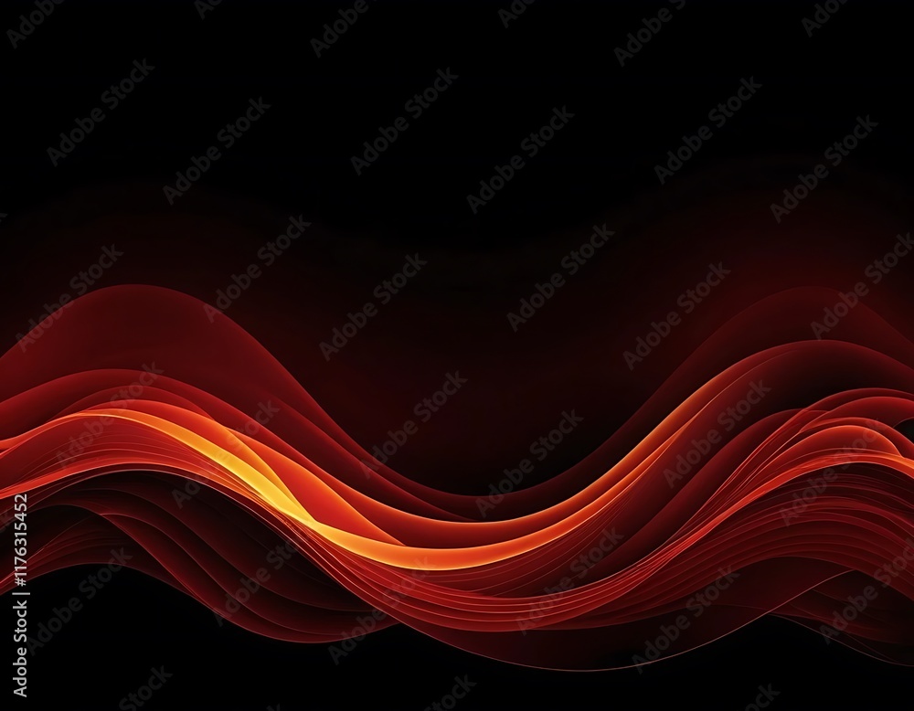 Obraz premium Abstract Red and Orange Wave Design