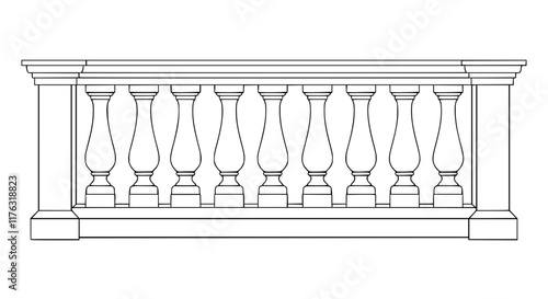 2D Concrete Balustrade Design Drawing