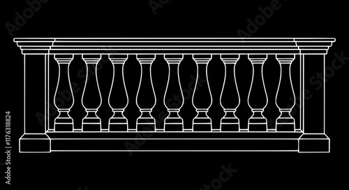 2D Concrete Balustrade Design Drawing
