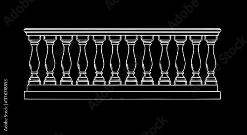 2D Concrete Balustrade Design Drawing