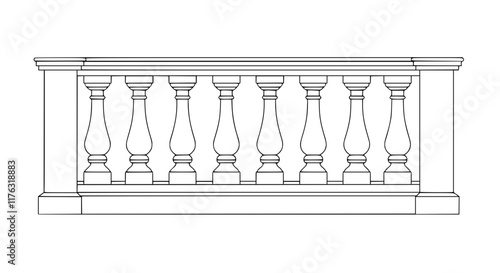 2D Concrete Balustrade Design Drawing