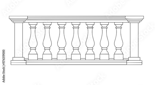 2D Concrete Balustrade Design Drawing