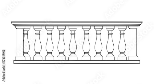 2D Concrete Balustrade Design Drawing