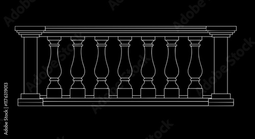 2D Concrete Balustrade Design Drawing