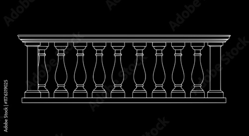 2D Concrete Balustrade Design Drawing