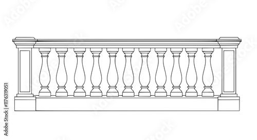 2D Concrete Balustrade Design Drawing