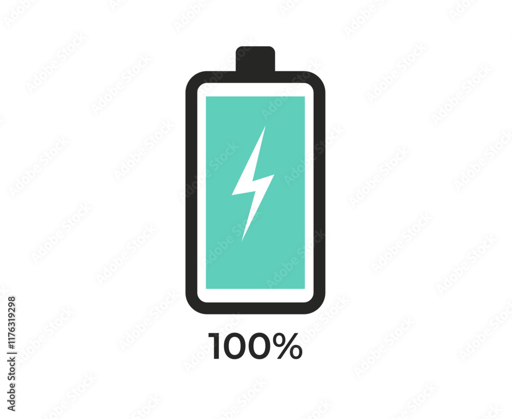 Battery charge level 100%. Vector illustration Battery charge level 100%. Vector illustration