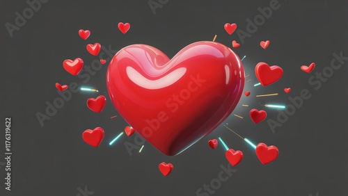 Wallpaper Mural Radiant Red Heart: A Celebration of Love's Energy Torontodigital.ca