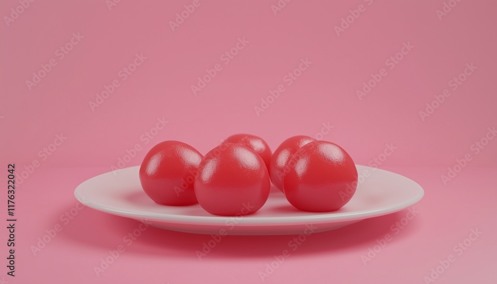 Sweet milk ball dessert snack on plate for tea time