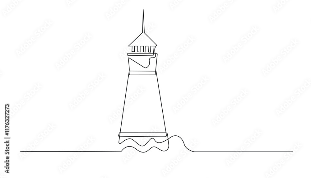 continuous line drawing of lighthouse tower.one line drawing of beach lighthouse.beach traffic marker lighthouse.single line vector illustration continuous line drawing of lighthouse tower.one line drawing of beach lighthouse.beach traffic marker lighthouse.single line vector illustration