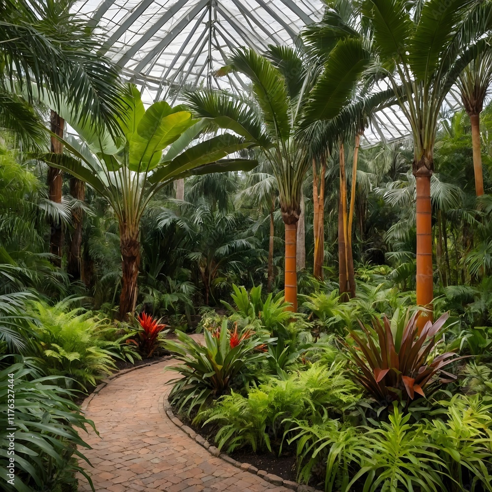 Cyrtostachys Renda in a Botanical Garden: A Tropical Display of Palm and Plant Variety Cyrtostachys Renda in a Botanical Garden: A Tropical Display of Palm and Plant Variety