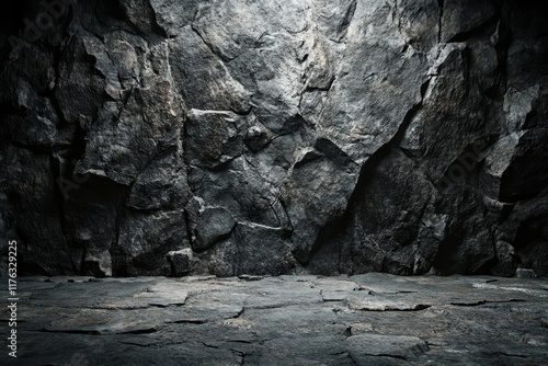 Dark stone wall and floor texture background.
