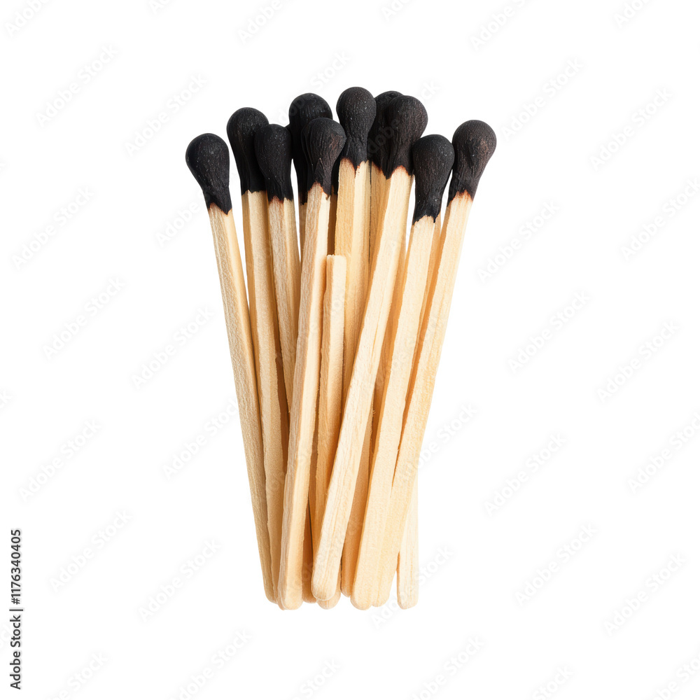 Close-up of Wooden Matches with Black Tips Close-up of Wooden Matches with Black Tips