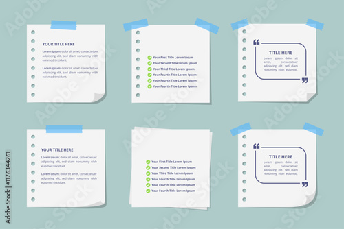 A Collection of Torn White Paper Notes for a Social Media Poster Banner	