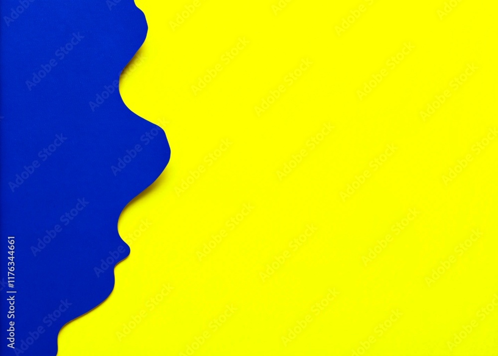 Blue and yellow paper background with copy space for text or image. Blue and yellow paper background with copy space for text or image.