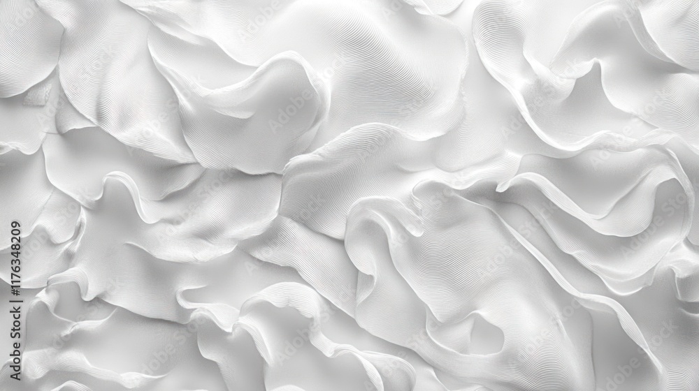 Fototapeta premium Abstract white textured background with swirling patterns.