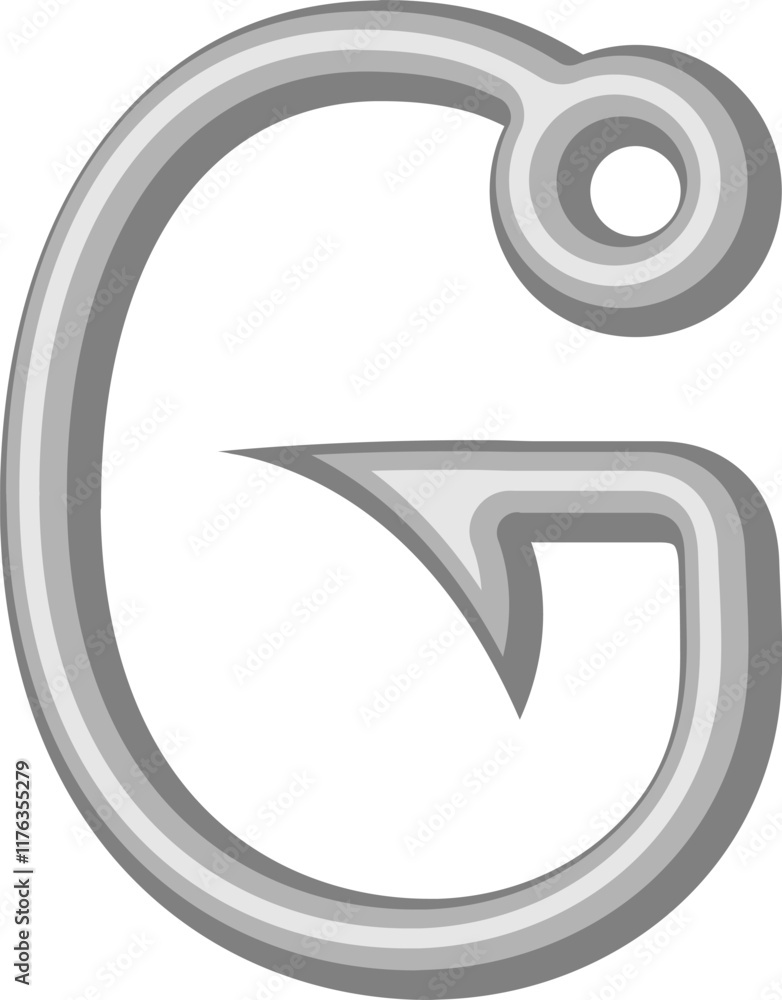 Fish Hook Letter Alphabet Vector Element G Fish Hook Letter Alphabet Vector Element G