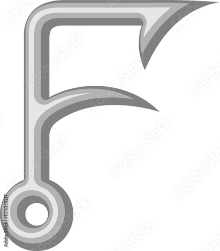 Fish Hook Letter Alphabet Vector Element F