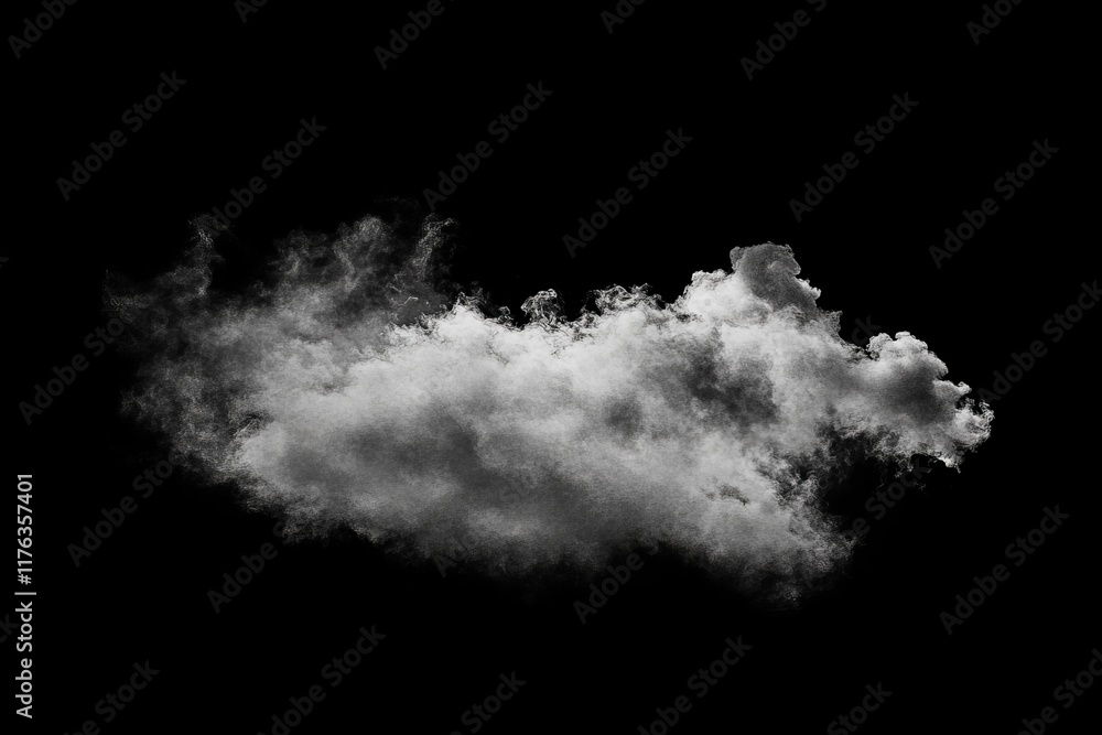 Isolated white cumulus cloud on black background. (1) Isolated white cumulus cloud on black background. (1)