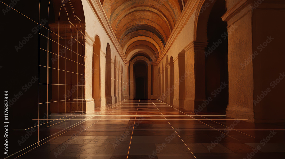 Fototapeta premium Subtle use of alignment lines or grid overlays for precision. 