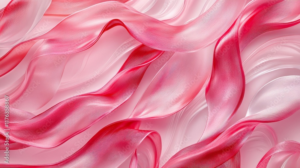 Obraz premium Abstract Pink and Red Fabric Swirls Design