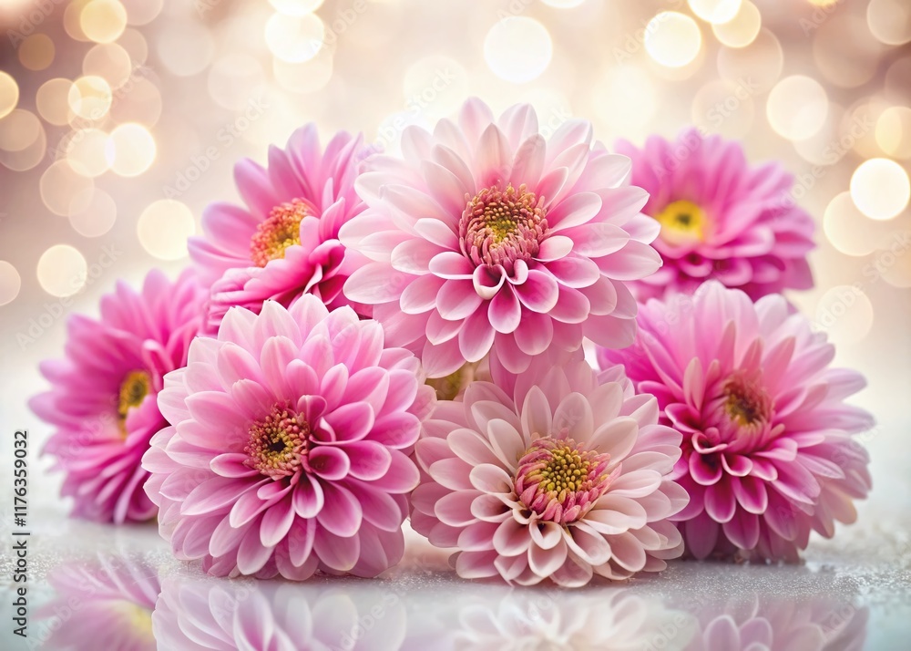 Fototapeta premium Ten Delicate Pink Blossoms Isolated on White Background - High-Resolution Stock Photo