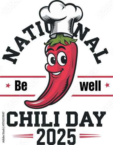 national chili day, t shirt design, card vector