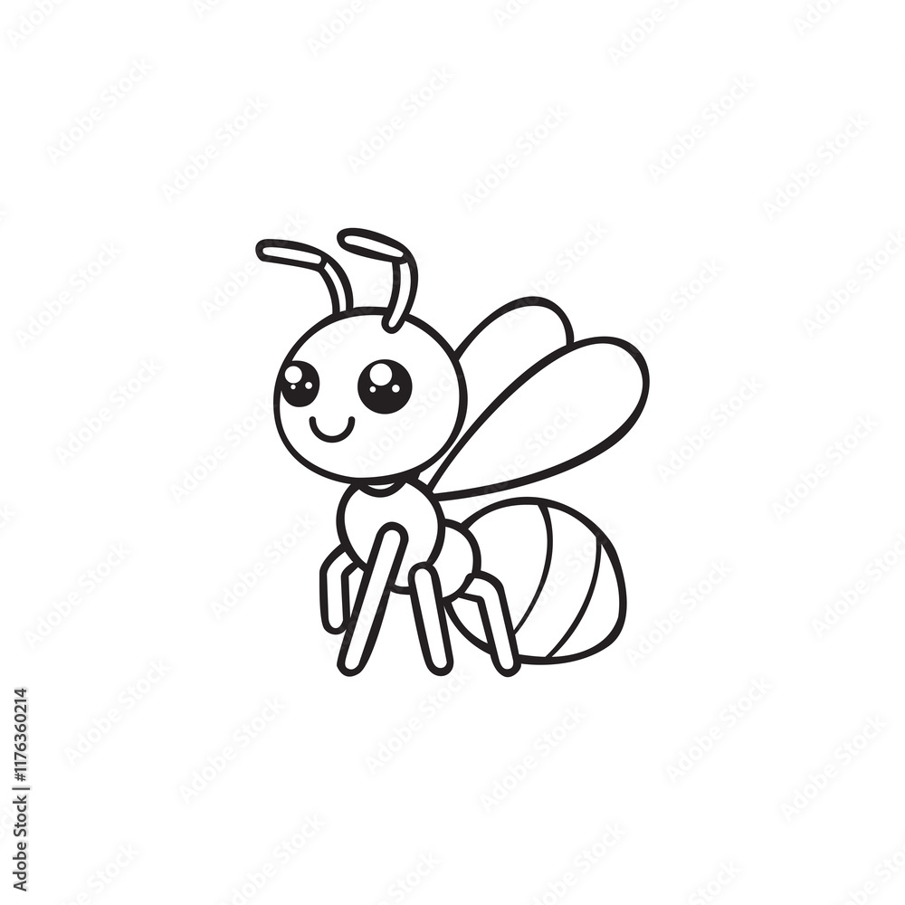 Cute Funny Bee vector