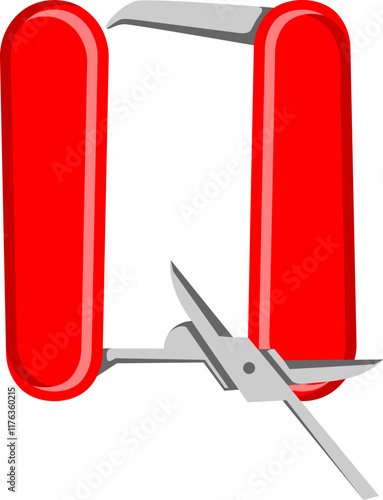 Multitool Knife Letter Alphabet Vector Element Q