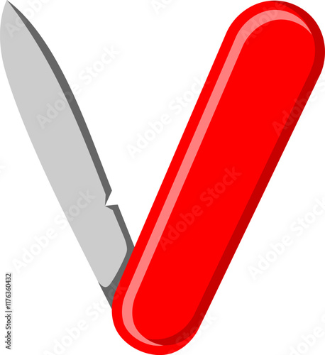 Multitool Knife Letter Alphabet Vector Element V