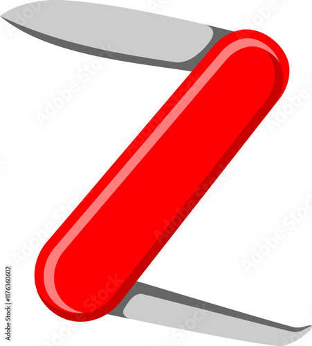 Multitool Knife Letter Alphabet Vector Element Z