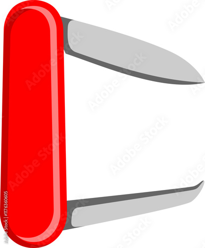 Multitool Knife Letter Alphabet Vector Element C