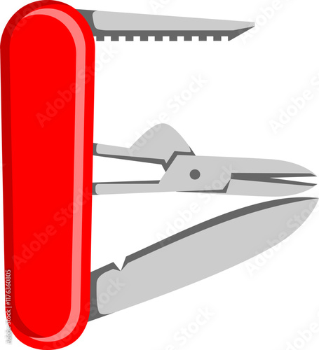 Multitool Knife Letter Alphabet Vector Element G