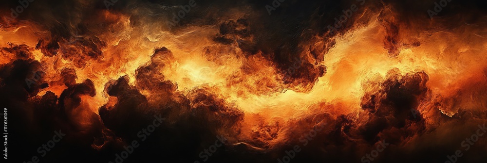 Fiery orange and dark cloudscape. Fiery orange and dark cloudscape.