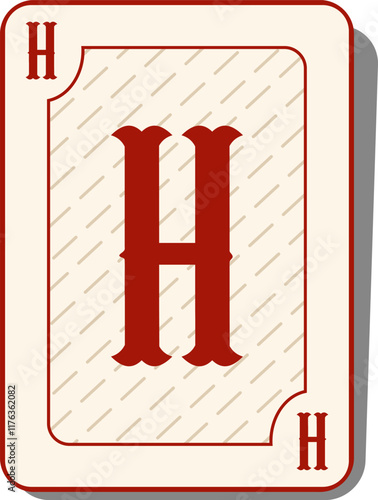 Playing Card Letter Alphabet Vector Element H
